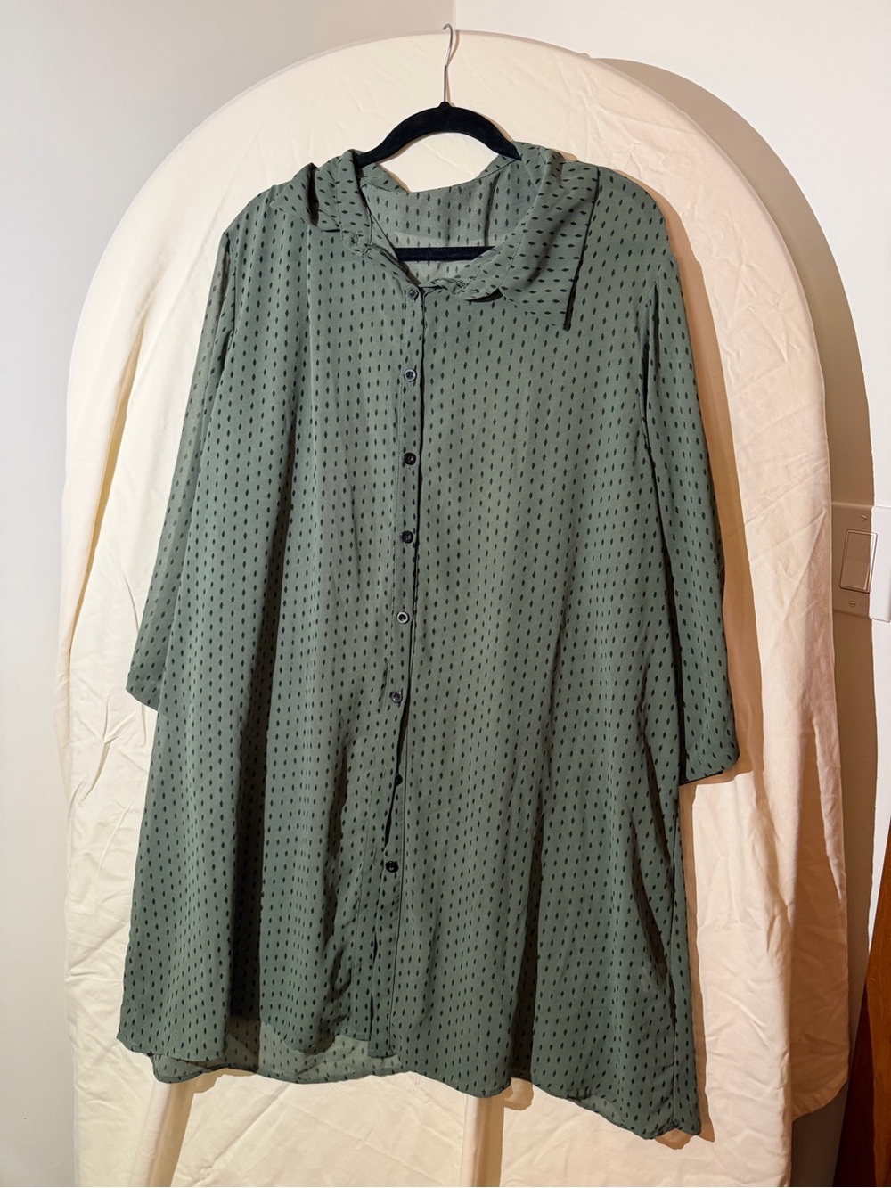 SHEIN Olive Green Button-Front Casual Women's Top
